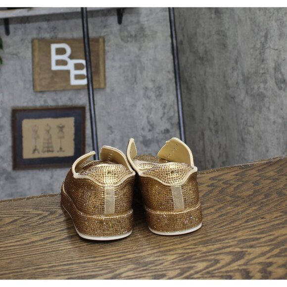 INC International Concepts Womens Lola Sneakers Skater Shoes Gold Bling 7.5M - Picture 4 of 8